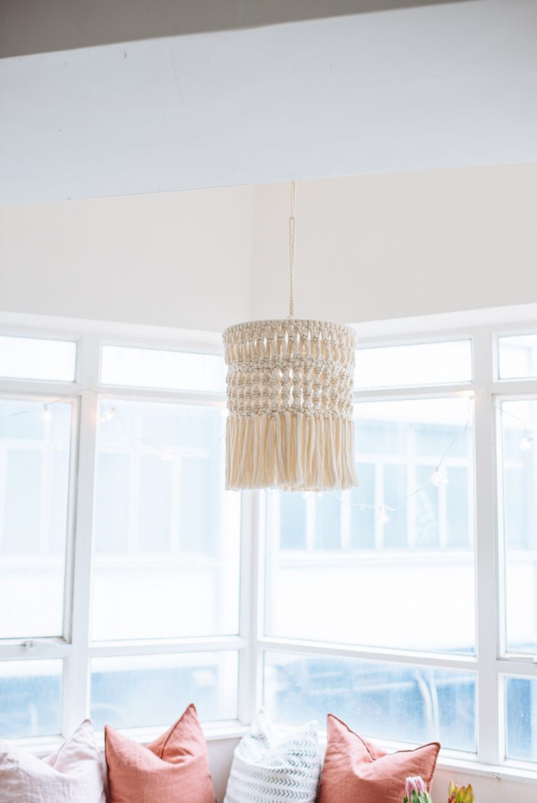 DIY bohemian macrame chandelier