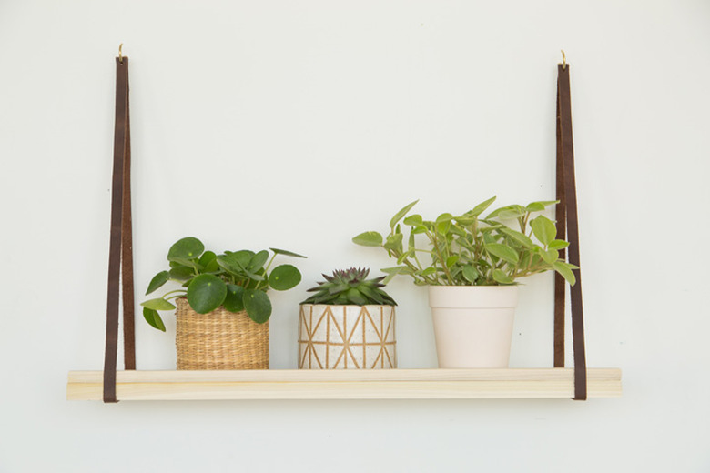 DIY Hanging Plant Shelf with planters