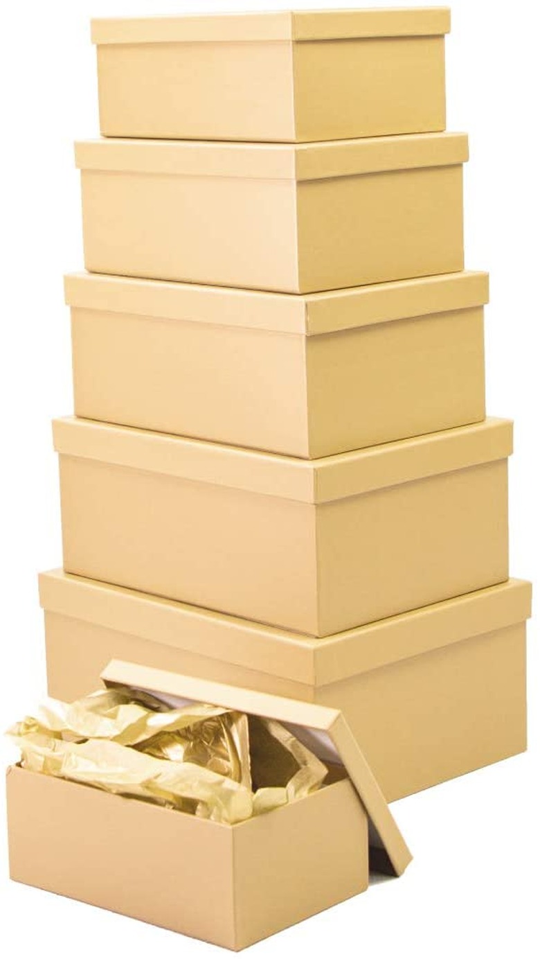 Amazon Prime 6PCS Matte Gold Gift Boxes