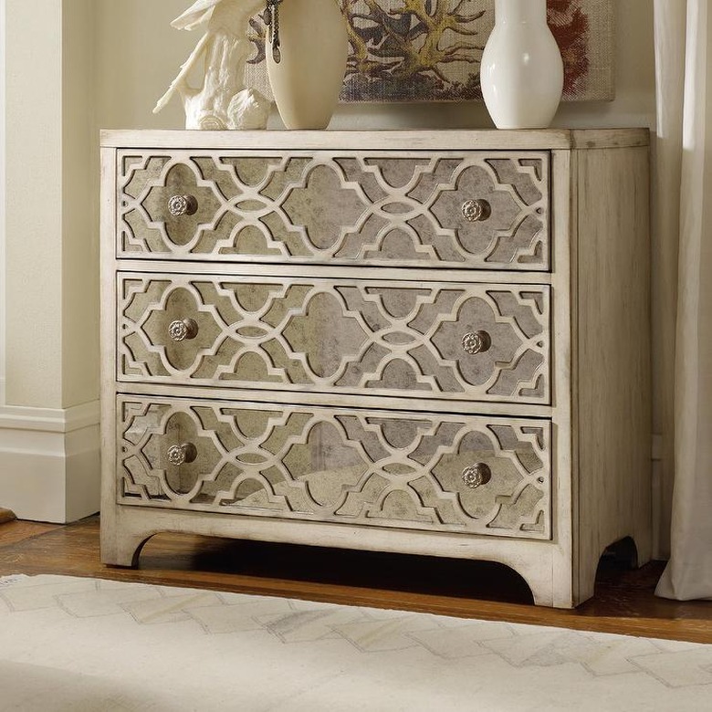 French country style Birch Lane Sanctuary 3 Drawer Fretwork Chest