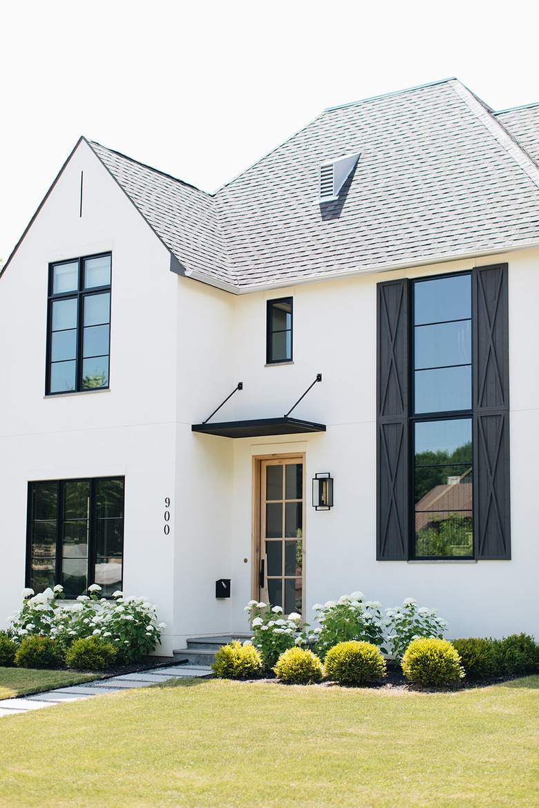 modern home with wooden door trim