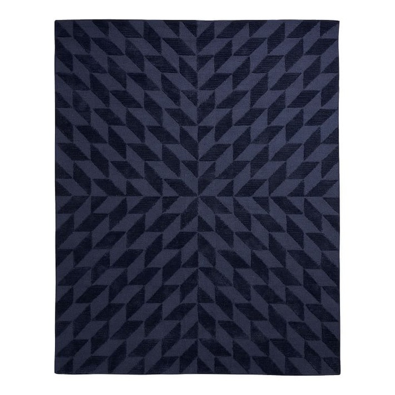 deep navy pattern rug