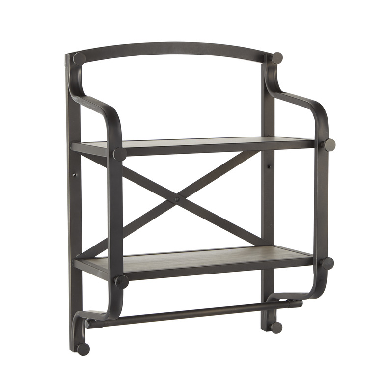 Better Homes & Gardens Rustic Farmhouse 2 Tier Bathroom Storage Wall Shelf, $44.97