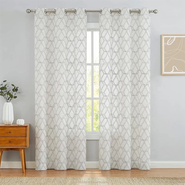 Geometric curtain pair