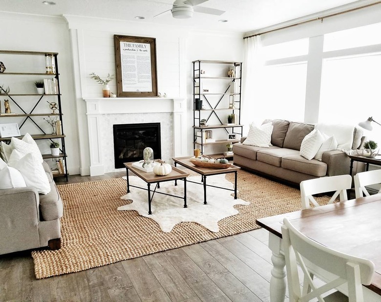 white farmhouse living room