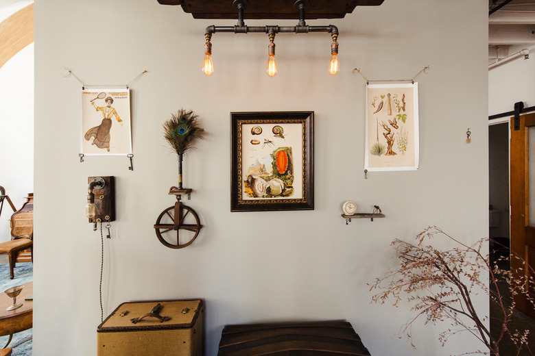 farmhouse hallway lighting made from pipes