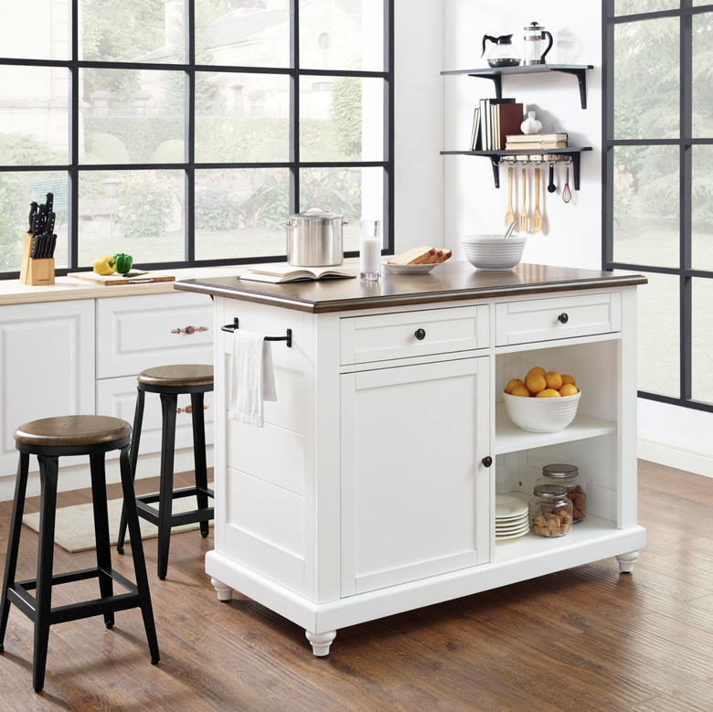 Hayneedle farmhouse furniture with freestanding kitchen island for storage