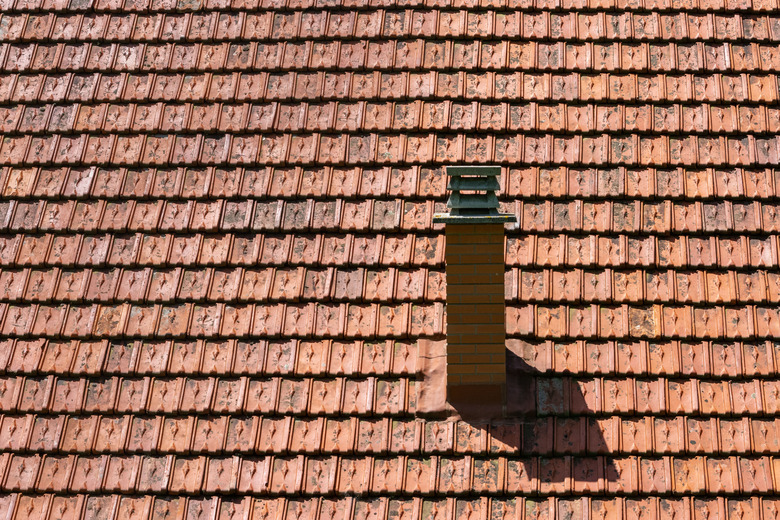 Tile roof. Fireplace