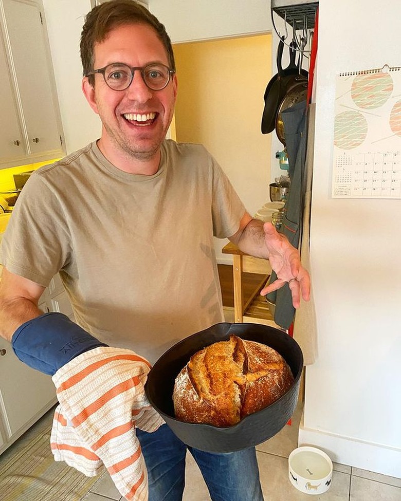 adam roberts of the amateur gourmet with sourdough bread