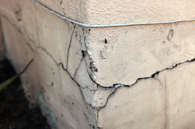 Cracked foundation corner.