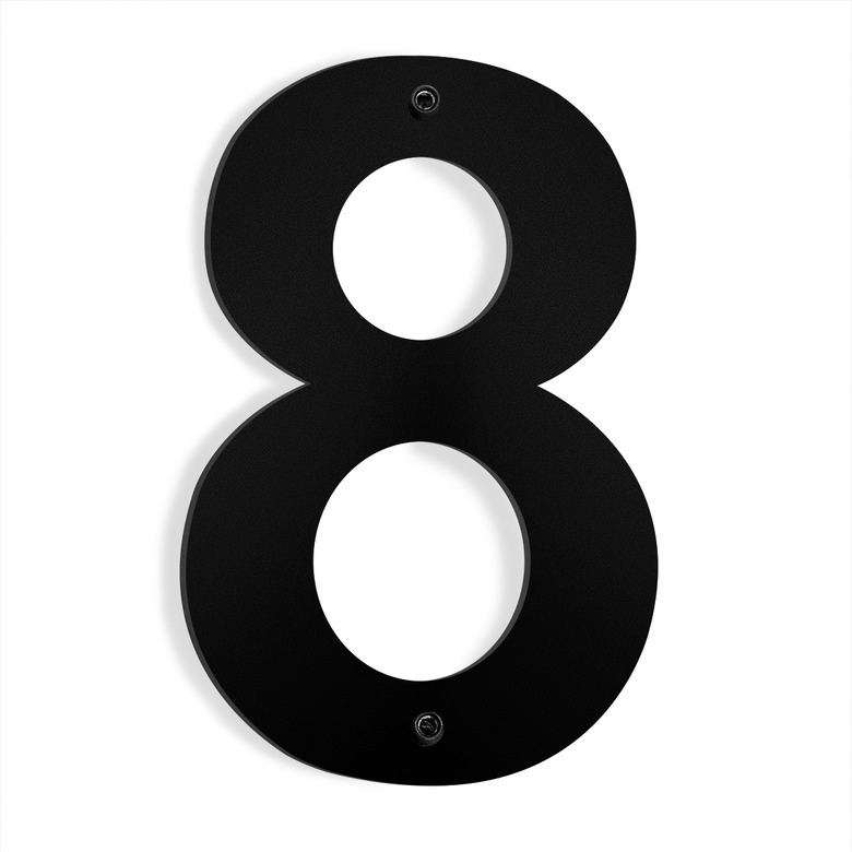 Barton House Letter Number Black Stainless Steel Satin