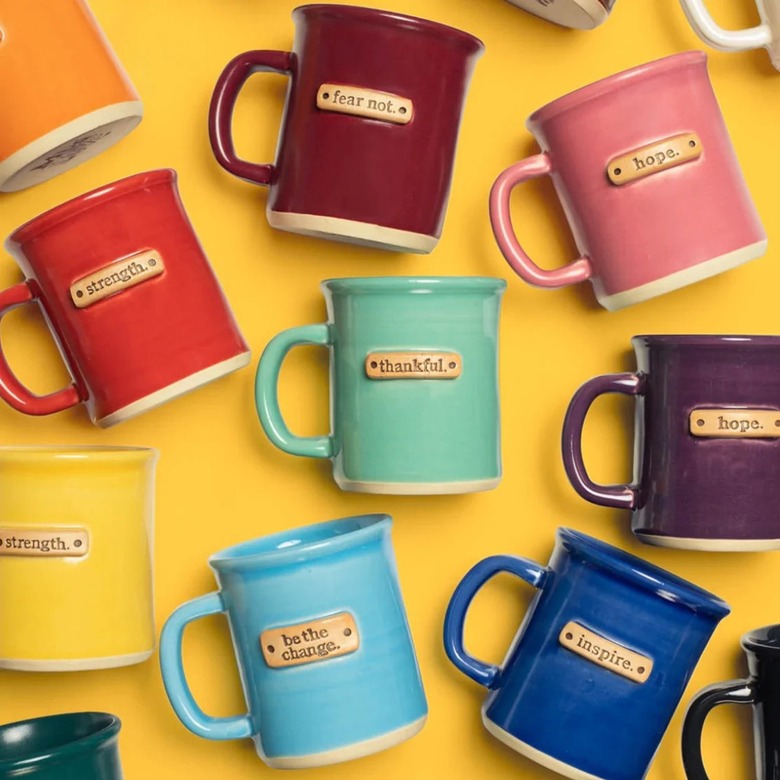 Mugs of various colors from Give Back Goods