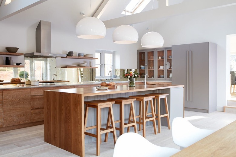 modern kitchen with integrated refrigerator