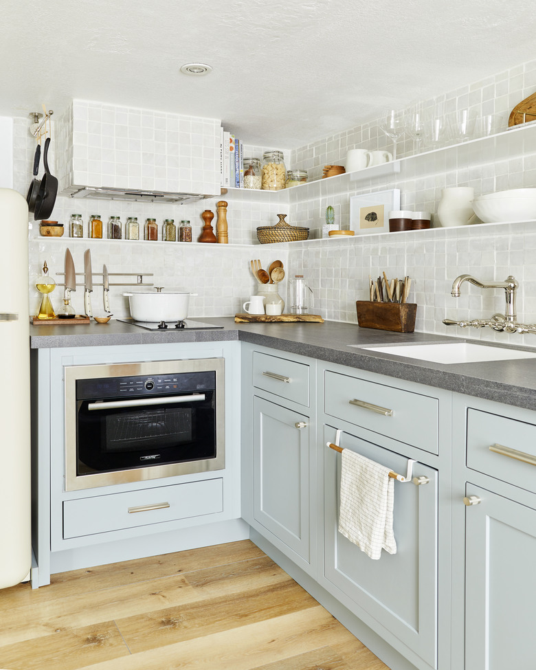 Gray Backsplash Kitchen Idea by Emily Henderson