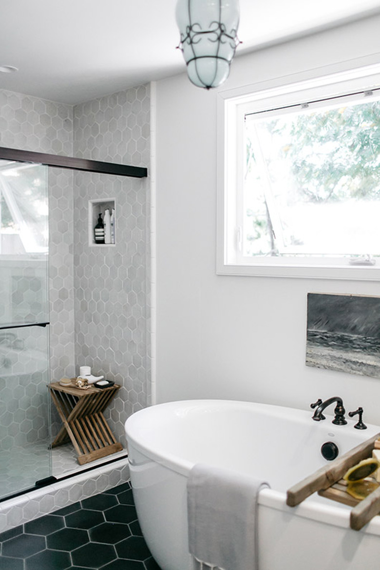 gray shower tile ideas SF girl by bay