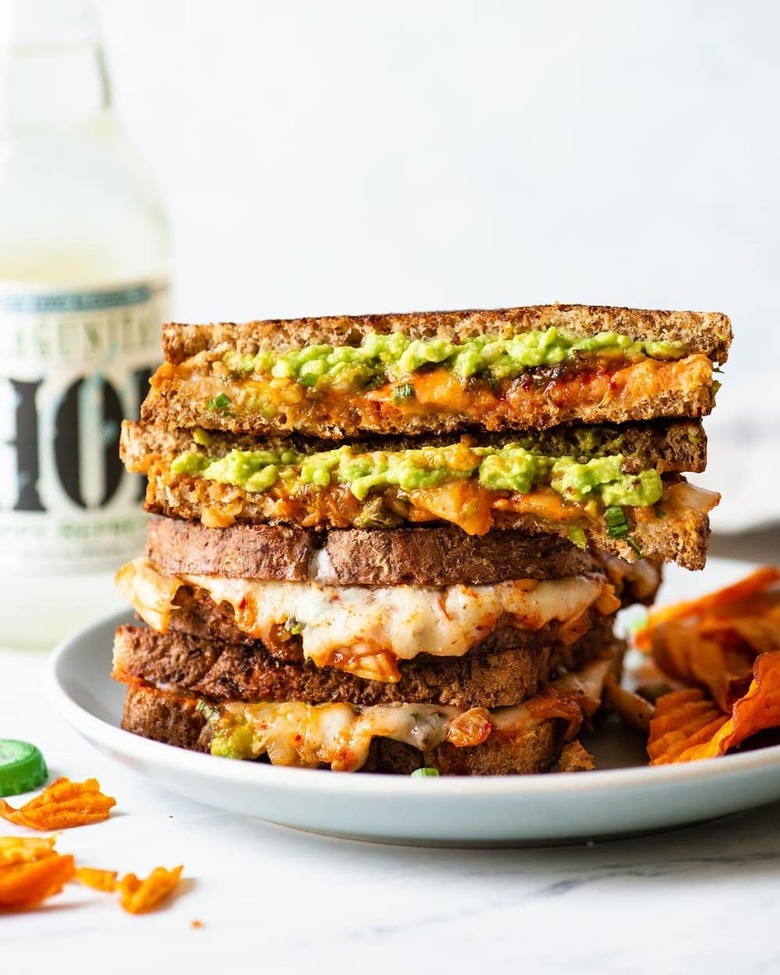 Healthy Nibbles Kimchi and Avocado Grilled Cheese