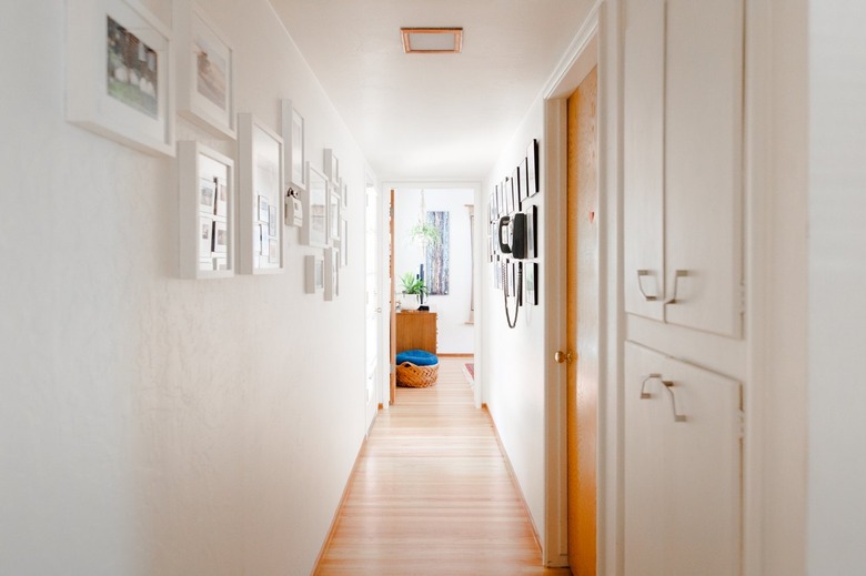 hallway idea with art and built-ins