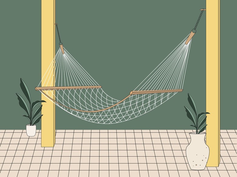 white cotton hammock illustration