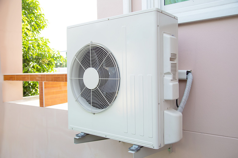 Air conditioner is installed outside the building.