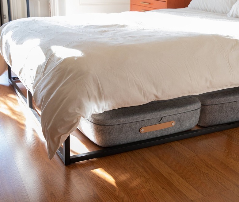 blanket storage bins under bed