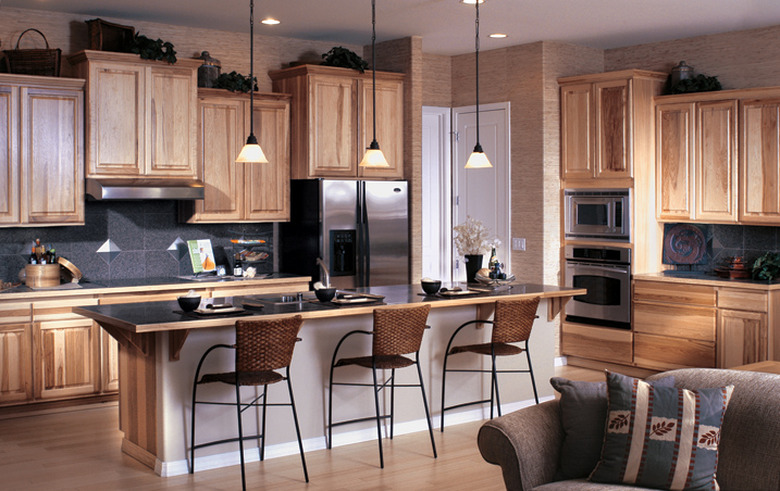 kitchen with wood cabinets