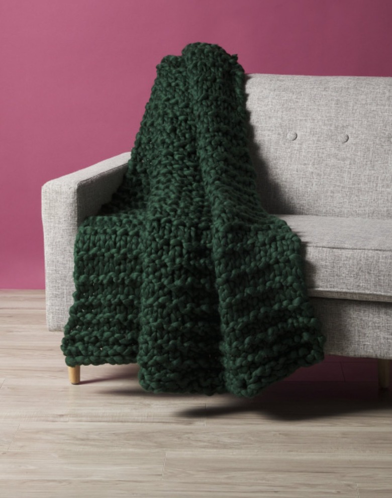 knit green blanket