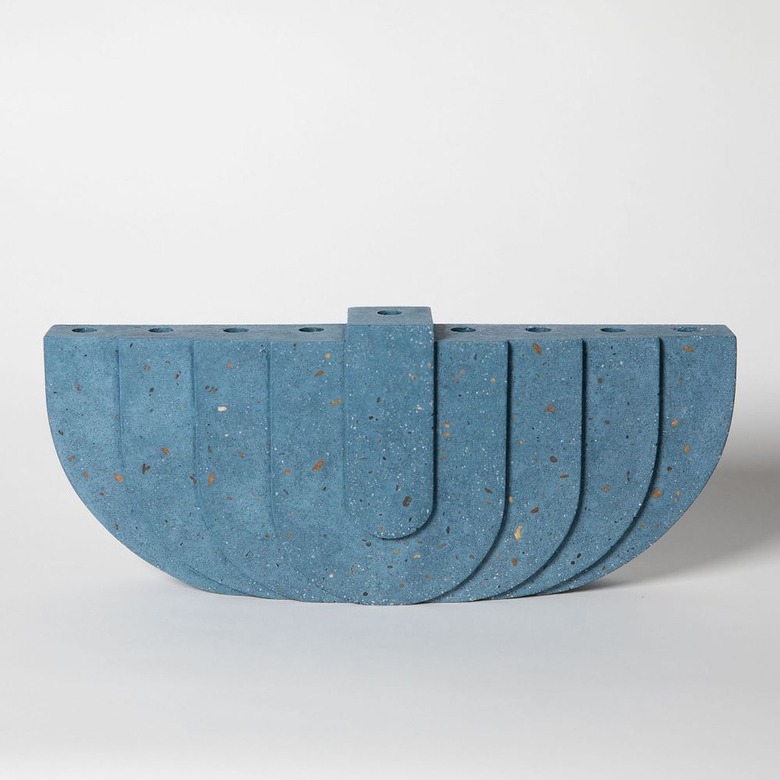 blue modern menorah