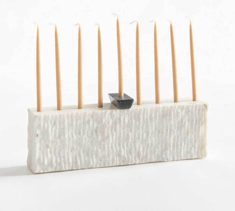 two tone marble menorah