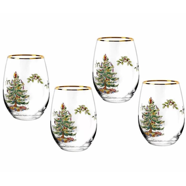 christmas wine glasses