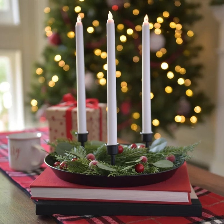 candelabra on festive table