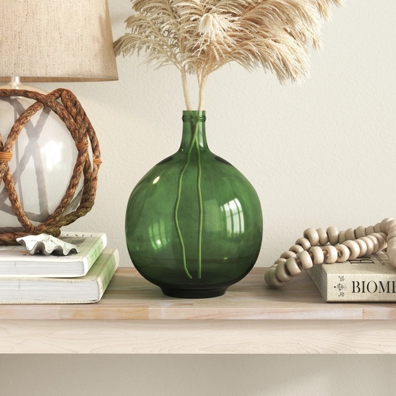 green glass vase