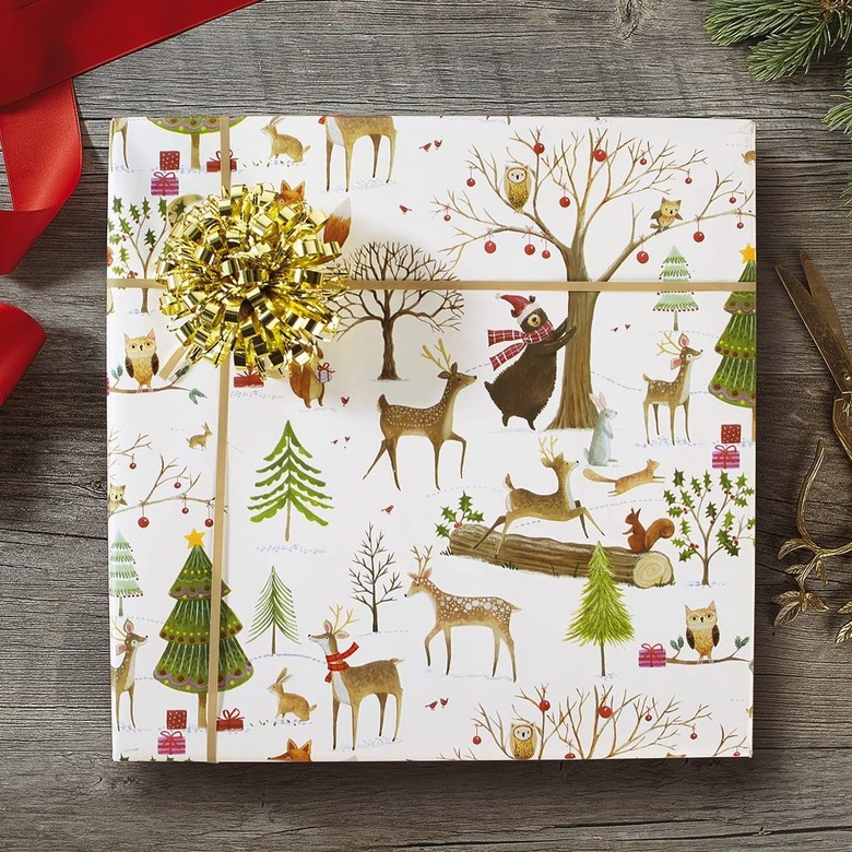 Christmas Woods Jumbo Rolled Gift Wrap