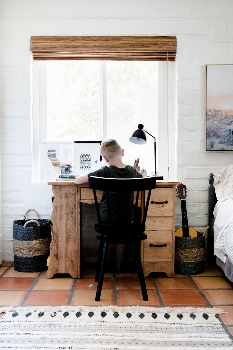 Boy at his desk