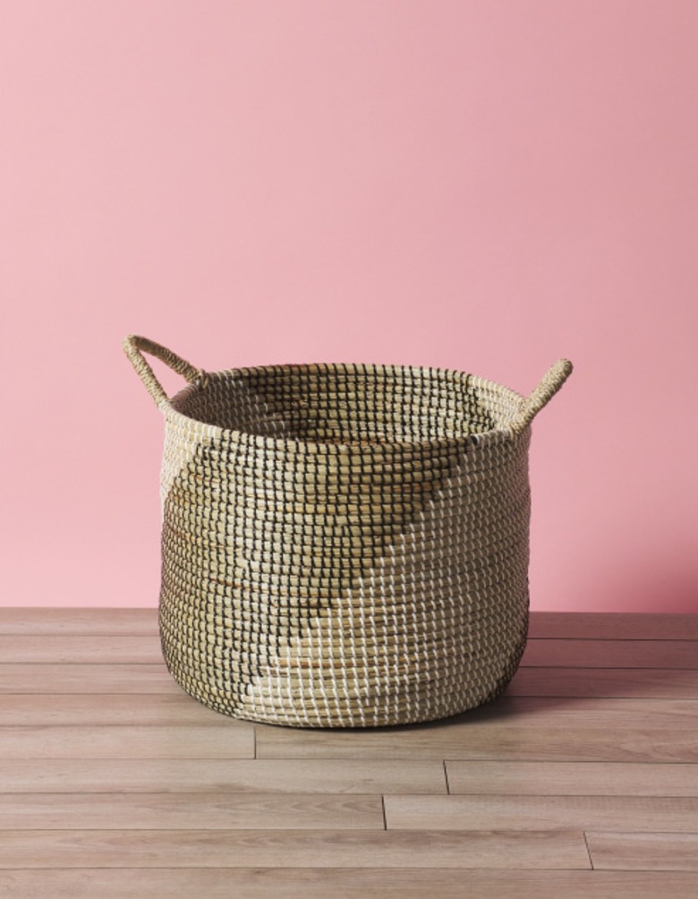 seagrass basket with multiple neutral colors