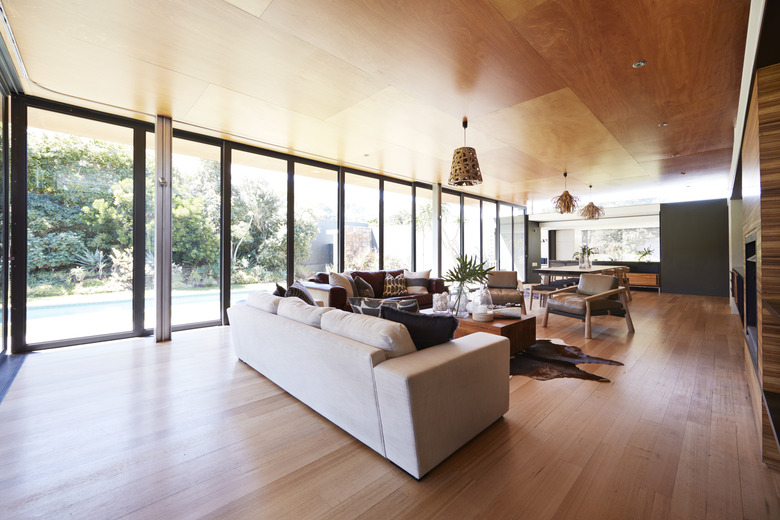 Interior still life image of living room in designed villa