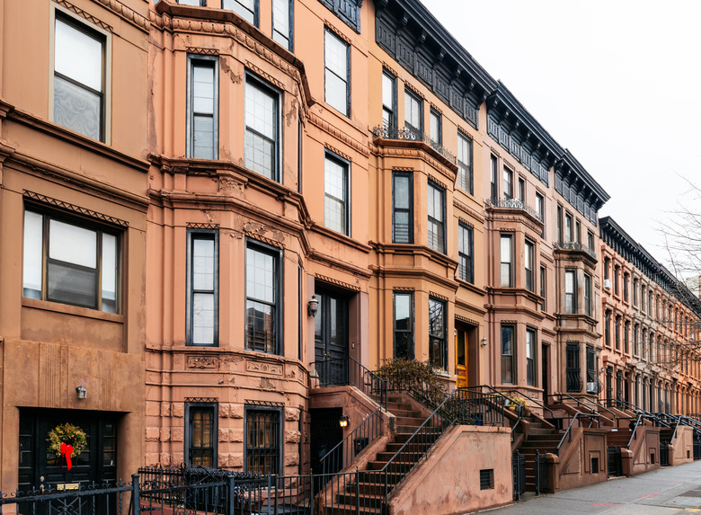 Brooklyn typical facades & row houses in an iconic neighborhood of Brooklyn. Park Slope, New York