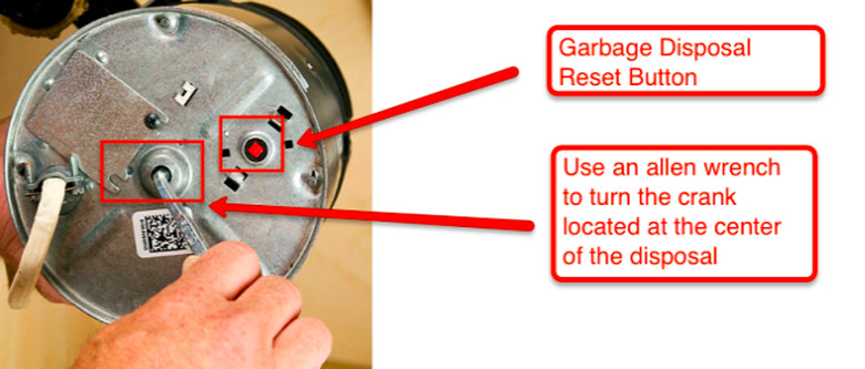 Clearing a garbage disposal clog.