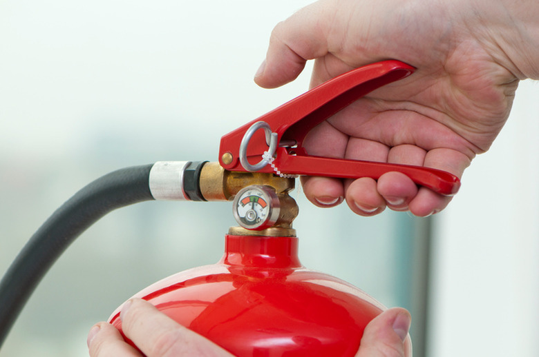 Fire extinguisher pressure gauge.