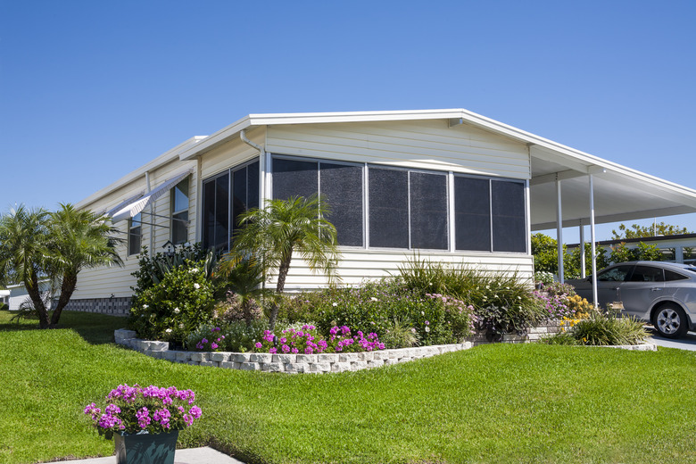 Mobile Home with Flowers and Tropical Foliage