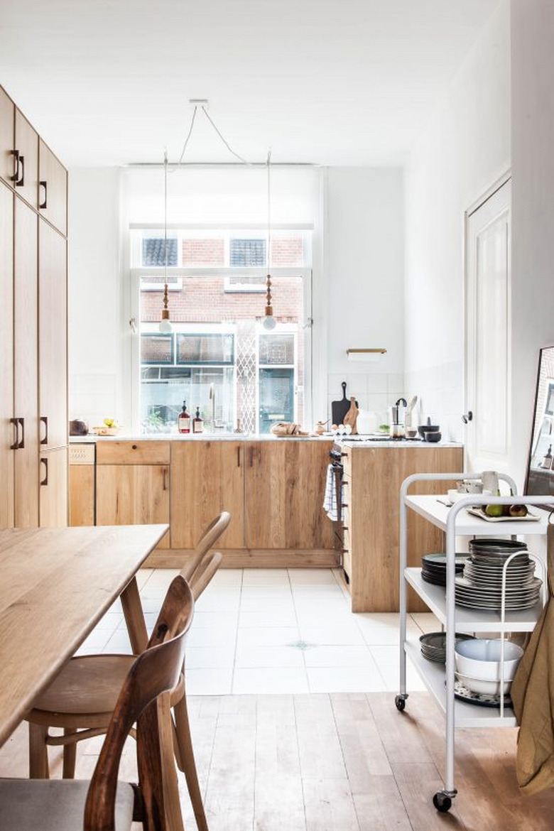 budget kitchen remodel with original wood cabinets