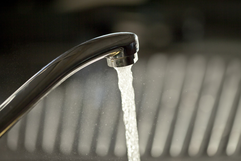 Running water from a tap