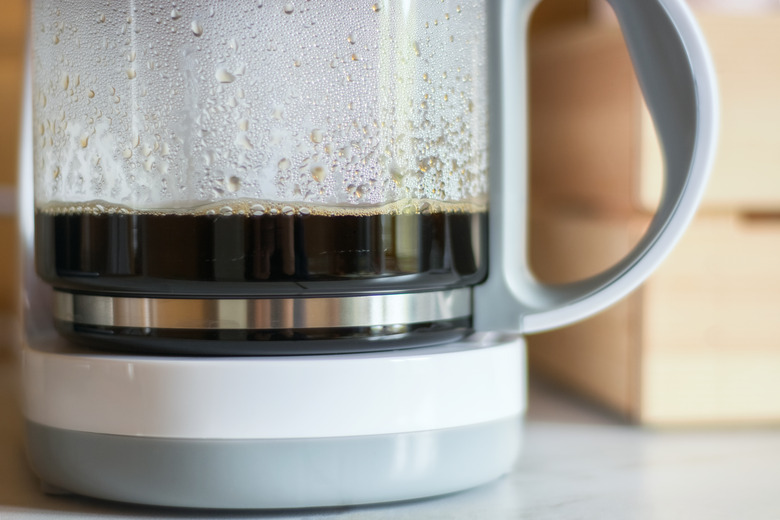 Coffee in the coffee maker.