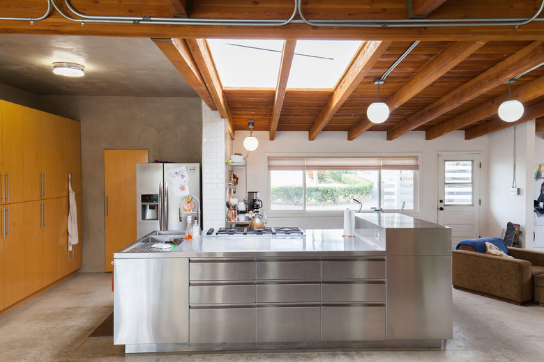 Stainless steel kitchen island