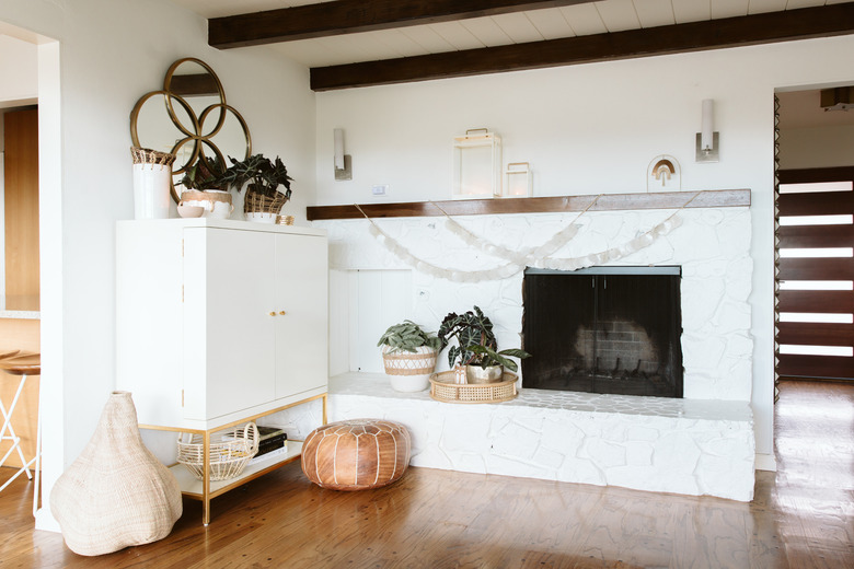 Fireplace in California Boho Home