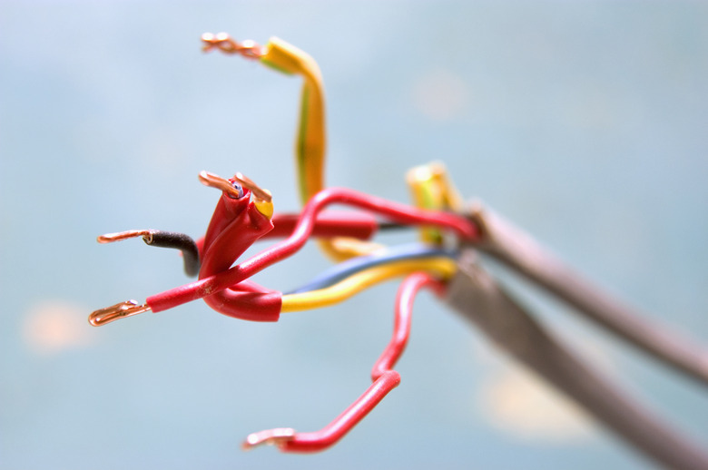 Close-up of bare electrical wires