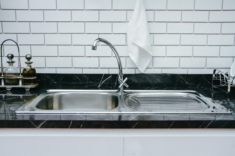 Close-Up Of Kitchen Sink At Home