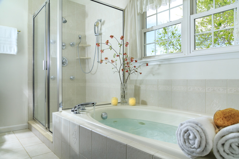 whirlpool tub in bathroom