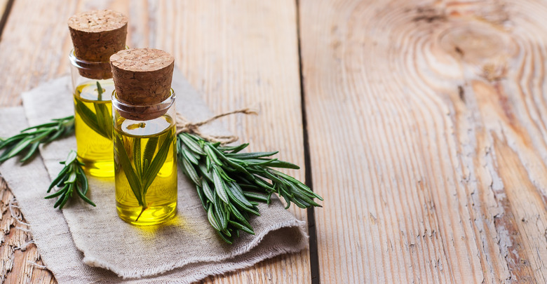 Natural rosemary essential oil for beauty and spa