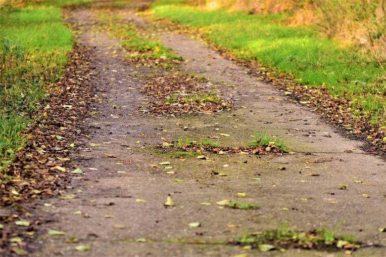 Close up of a small concrete road