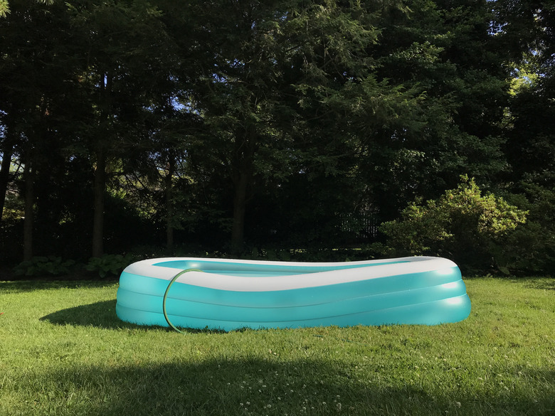 Inflatable Swimming Pool in the Backyard